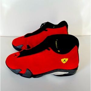 Retro AIR JORDAN 14 Ferrari Red w/ Yellow Trim Size 9